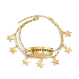 Personalized Double Layer Bracelet with Star Pendant
