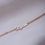 Custom Engraved Name Bracelet Stainless Steel Chain Handwriting Name