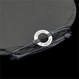 Personalised Round Amulet Bracelet Stainless Steel Silver Name Bangle
