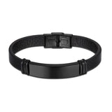 Custom Engraved Name Bracelet - Titanium Steel ID Bangle for Men