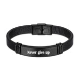 Custom Engraved Name Bracelet - Titanium Steel ID Bangle for Men