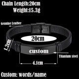 Custom Engraved Name Bracelet - Titanium Steel ID Bangle for Men