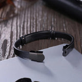 Custom Engraved Name Bracelet - Titanium Steel ID Bangle for Men