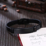 Custom Engraved Name Bracelet - Titanium Steel ID Bangle for Men