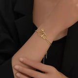 Personalized Name Bracelet Stainless Steel Cuban-Chain With Crown Gift