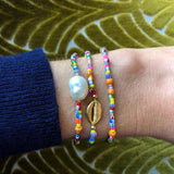 Boho Colored Rice Bead Bracelet Rainbow Bangle Christmas Gift