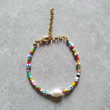 Boho Colored Rice Bead Bracelet Rainbow Bangle Christmas Gift