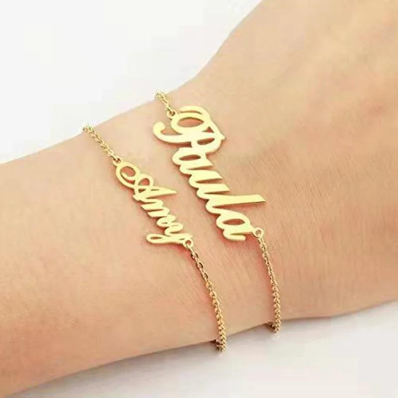 Personalized Name Bracelet Stainless Steel Gift Jewelry Lady