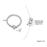 Silver Stainless Steel Chain Bracelet for Men