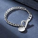 Silver Stainless Steel Chain Bracelet for Men