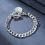 Silver Stainless Steel Chain Bracelet for Men