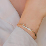 Name Bracelets Stainless Steel Cuban Chain Personalized Name Bracelet For Women
