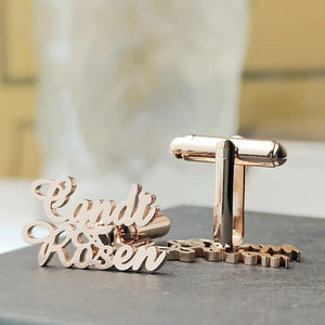 Personalized Name Alphabet Cufflinks Stainless Steel Wedding Cufflinks
