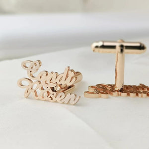 Personalized Name Alphabet Cufflinks Stainless Steel Wedding Cufflinks