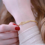 Name Bracelets Stainless Steel Cuban Chain Personalized Letter Bracelet