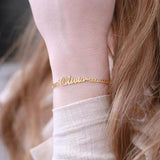 Name Bracelets Stainless Steel Cuban Chain Personalized Letter Bracelet