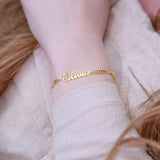 Name Bracelets Stainless Steel Cuban Chain Personalized Letter Bracelet