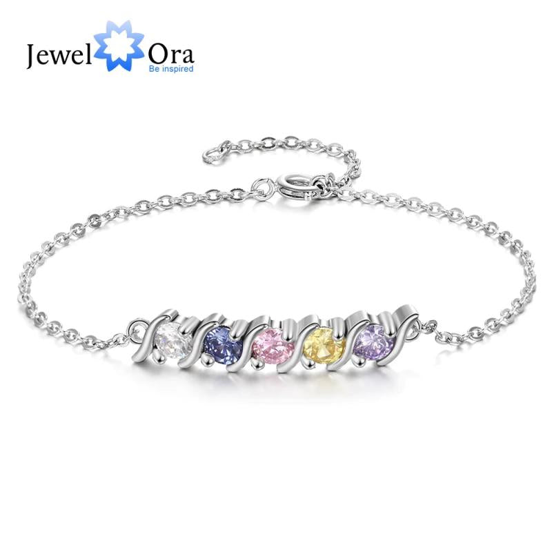 Custom Birthstone Chain Bracelet for Women