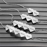Family Name Bracelet Heart Pendant Stainless Steel Jewelry Gift