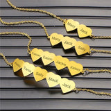 Family Name Bracelet Heart Pendant Stainless Steel Jewelry Gift