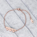 Family Name Bracelet Heart Pendant Stainless Steel Jewelry Gift