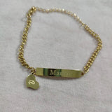 Personalized Stainless Steel Name Bracelet with Long Bar Engraving