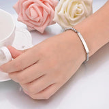 Personalized Stainless Steel Name Bead Bracelet - Engraved Date