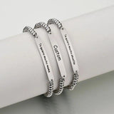 Personalized Stainless Steel Name Bead Bracelet - Engraved Date