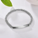 Personalized Stainless Steel Name Bead Bracelet - Engraved Date