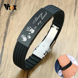 Personalized 16mm Silicone Bracelet for Men with Stainless Steel Tag