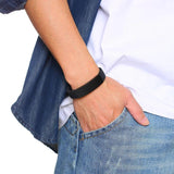 Personalized 16mm Silicone Bracelet for Men with Stainless Steel Tag