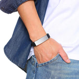 Personalized 16mm Silicone Bracelet for Men with Stainless Steel Tag