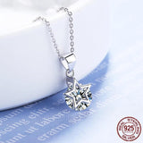 CZ 925 Silver Circle Collier Chain Link Necklace