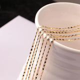 European Woman Man Party Wedding Gift Flat Chain Necklace