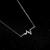 925 Silver Heartbeat Necklace Women Fine Jewelry