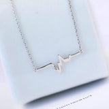 925 Silver Heartbeat Necklace Women Fine Jewelry