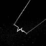 925 Silver Heartbeat Necklace Women Fine Jewelry