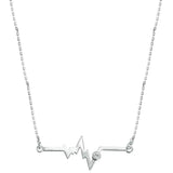 925 Silver Heartbeat Necklace Women Fine Jewelry