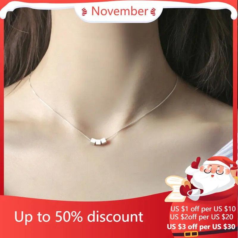 925 Sterling Silver Geometric Square Necklaces & Pendants