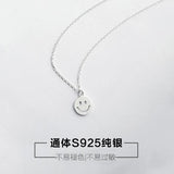 925 Silver Smiling face Necklace for Women