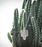925 Sterling Silver Cactus Necklace Pendant for Women