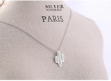 925 Sterling Silver Cactus Necklace Pendant for Women