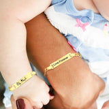 Personalized Name Bar Baby Bracelet, Stainless Steel, Newborn Gift