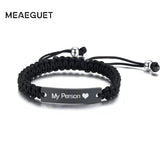 Men's ID Tag Bracelet Stainless Steel Bar Adjustable Personalized Initials
