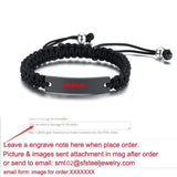 Men's ID Tag Bracelet Stainless Steel Bar Adjustable Personalized Initials