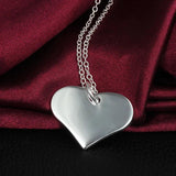 Heart Pendant Necklace 925 Sterling Silver Jewelry for Women