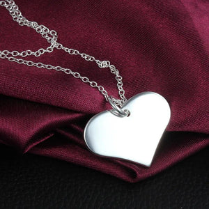 Heart Pendant Necklace 925 Sterling Silver Jewelry for Women