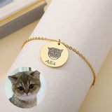 Custom Pet Photo Bracelet for Women Stainless Steel Cat Dog Picture Name Jewelry