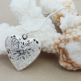 925 Sterling Silver Heart Photo Frame Necklace Women Necklace