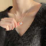 925 Sterling Silver Letter Geometry Choker Necklace For Women